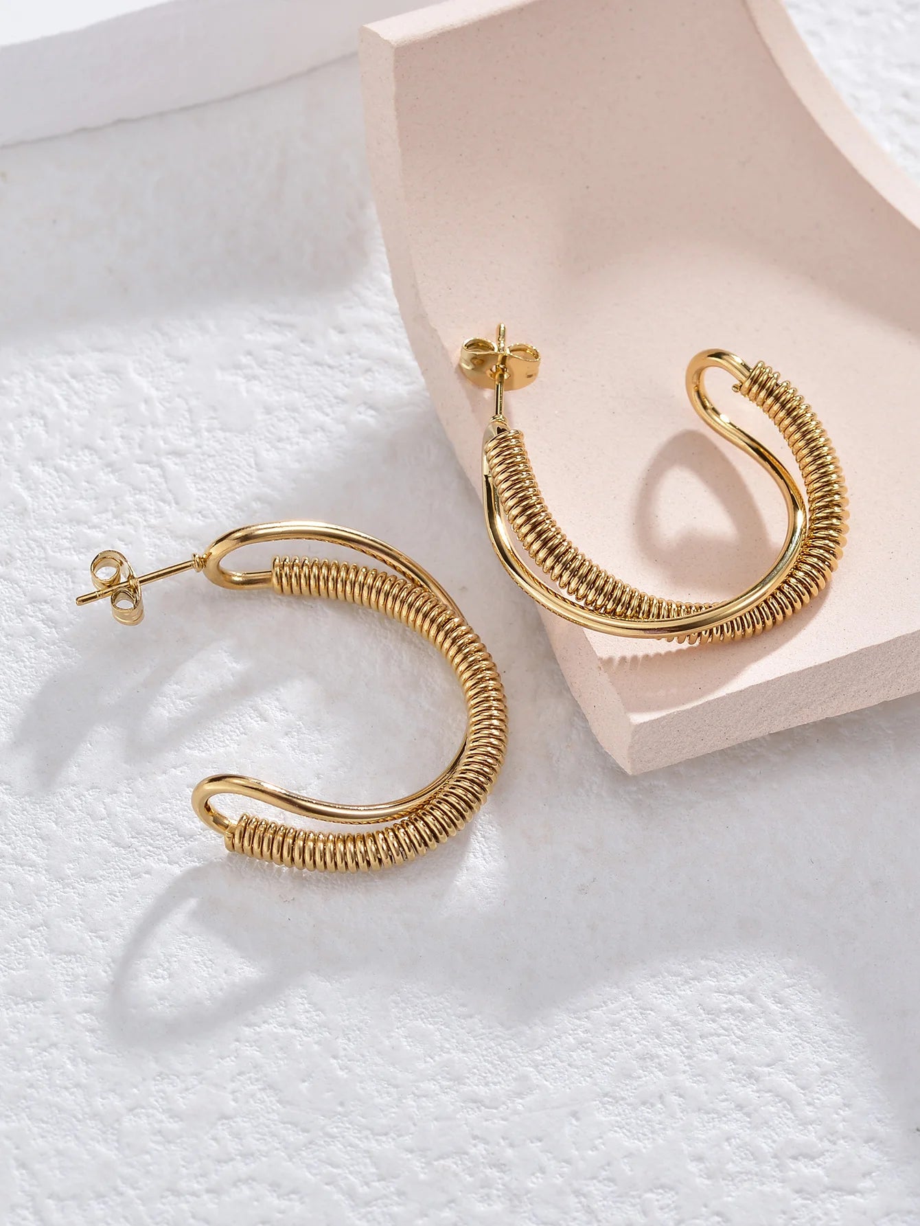 Geometric Gold Stainless Earrings