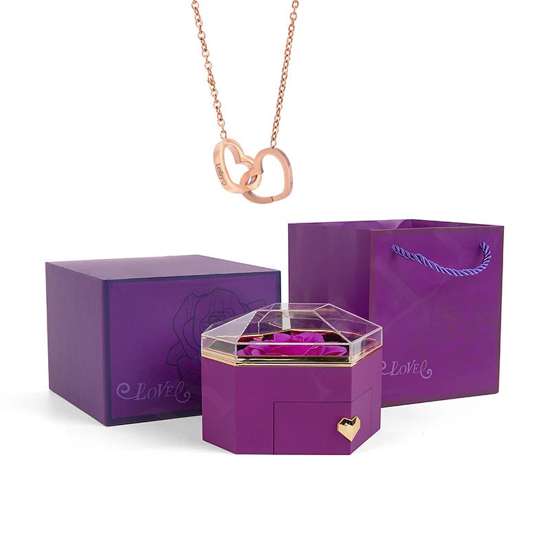 Custom Name Heart Necklace Gift Set