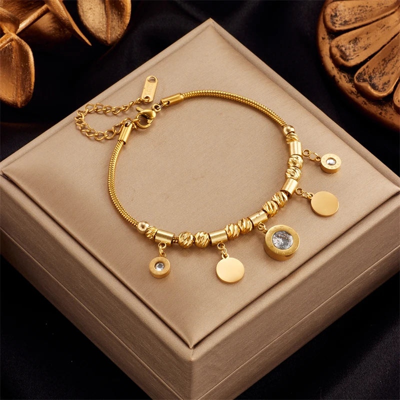Roman Zircon Gold Bracelet