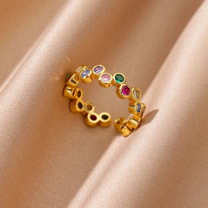 Geometric Heart Zircon Ring