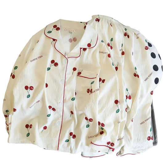 Cherry Print Pajama Set