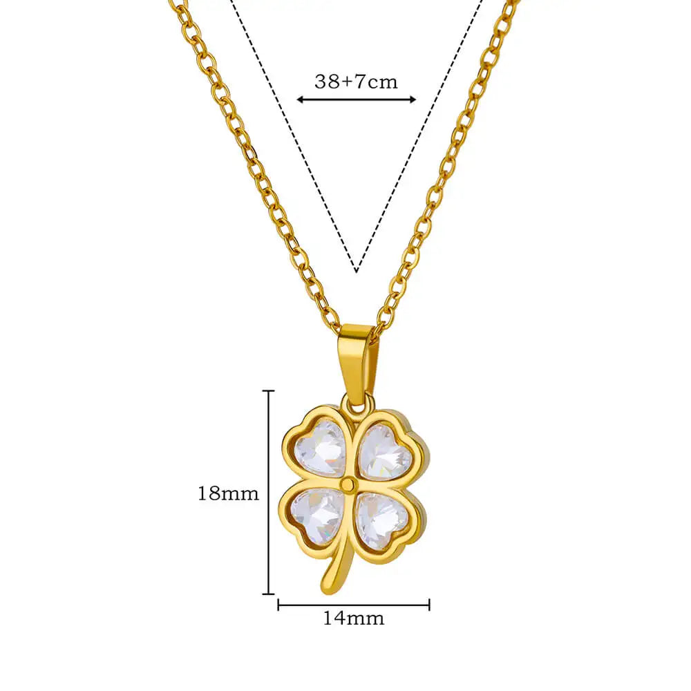 Green Clover Pendant Necklace