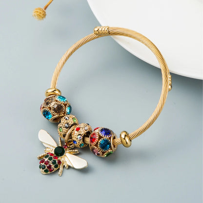 Multi Charm Open Bead Bracelet