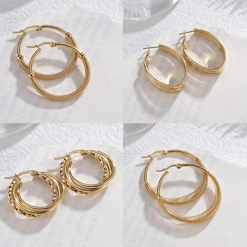 Geometric Gold Stainless Earrings