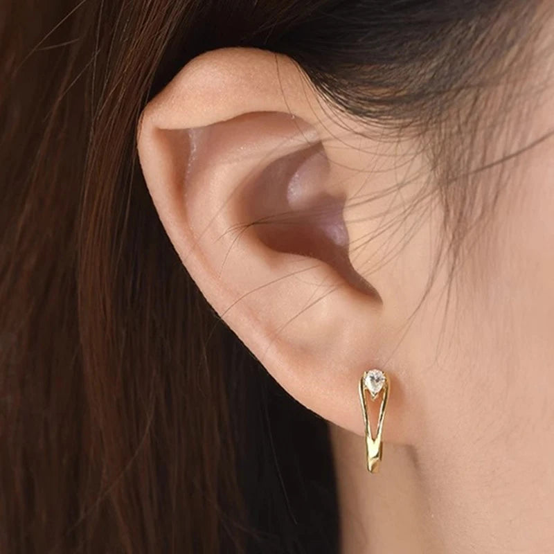 Waterdrop Hoop Zircon Earrings