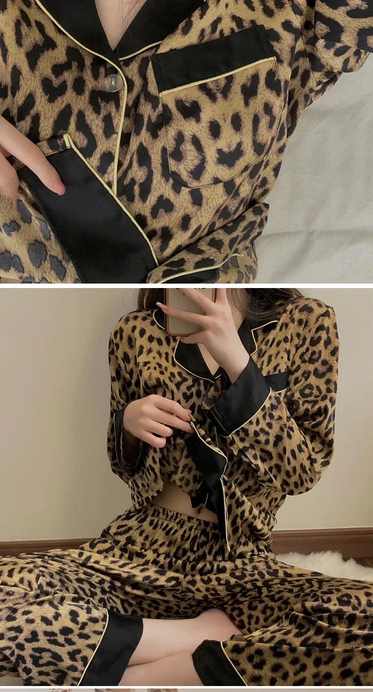 Leopard Print Pajama Set