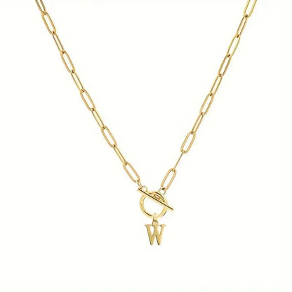 Initial Paperclip Chain Necklace