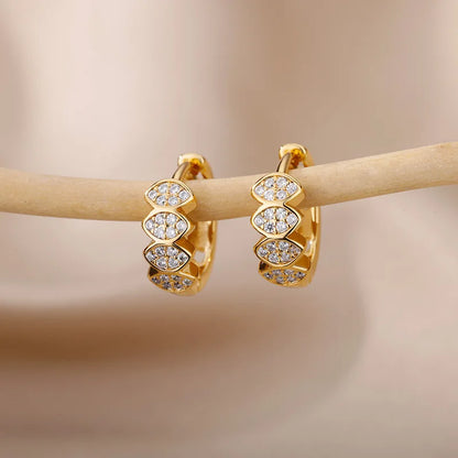 Love Round Zircon Earrings