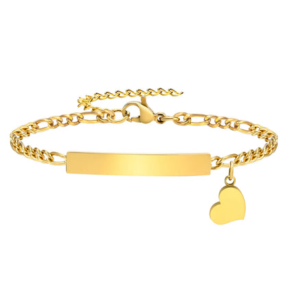 Custom Heart Engraved Bracelet
