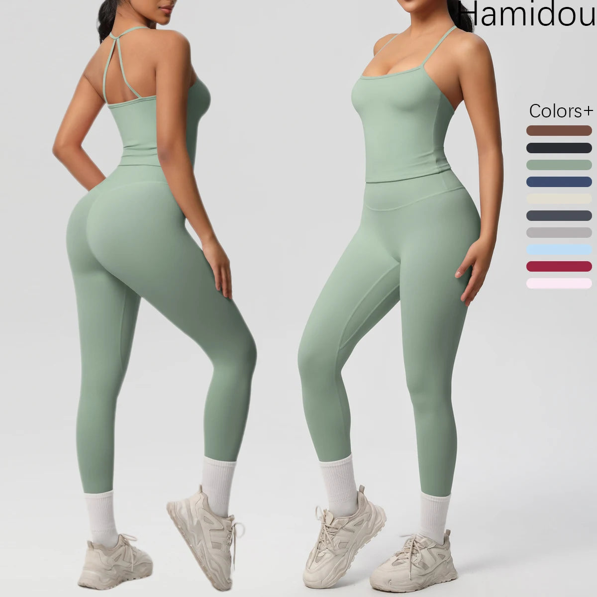 Halter Yoga Top & Shorts Set