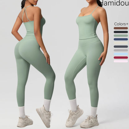 Halter Yoga Top & Shorts Set