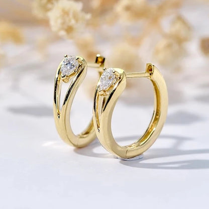 Waterdrop Hoop Zircon Earrings