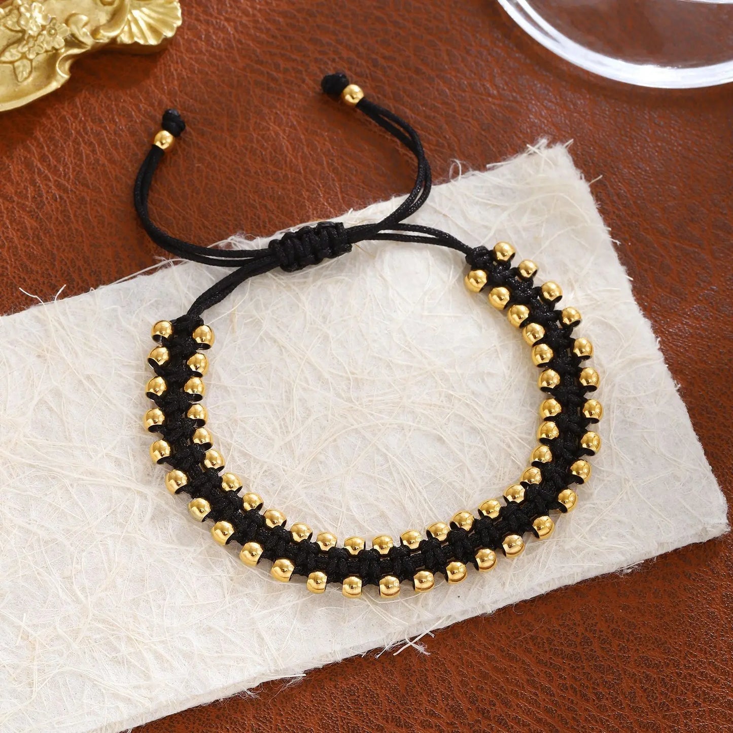 Handmade Gold Bead Bracelet