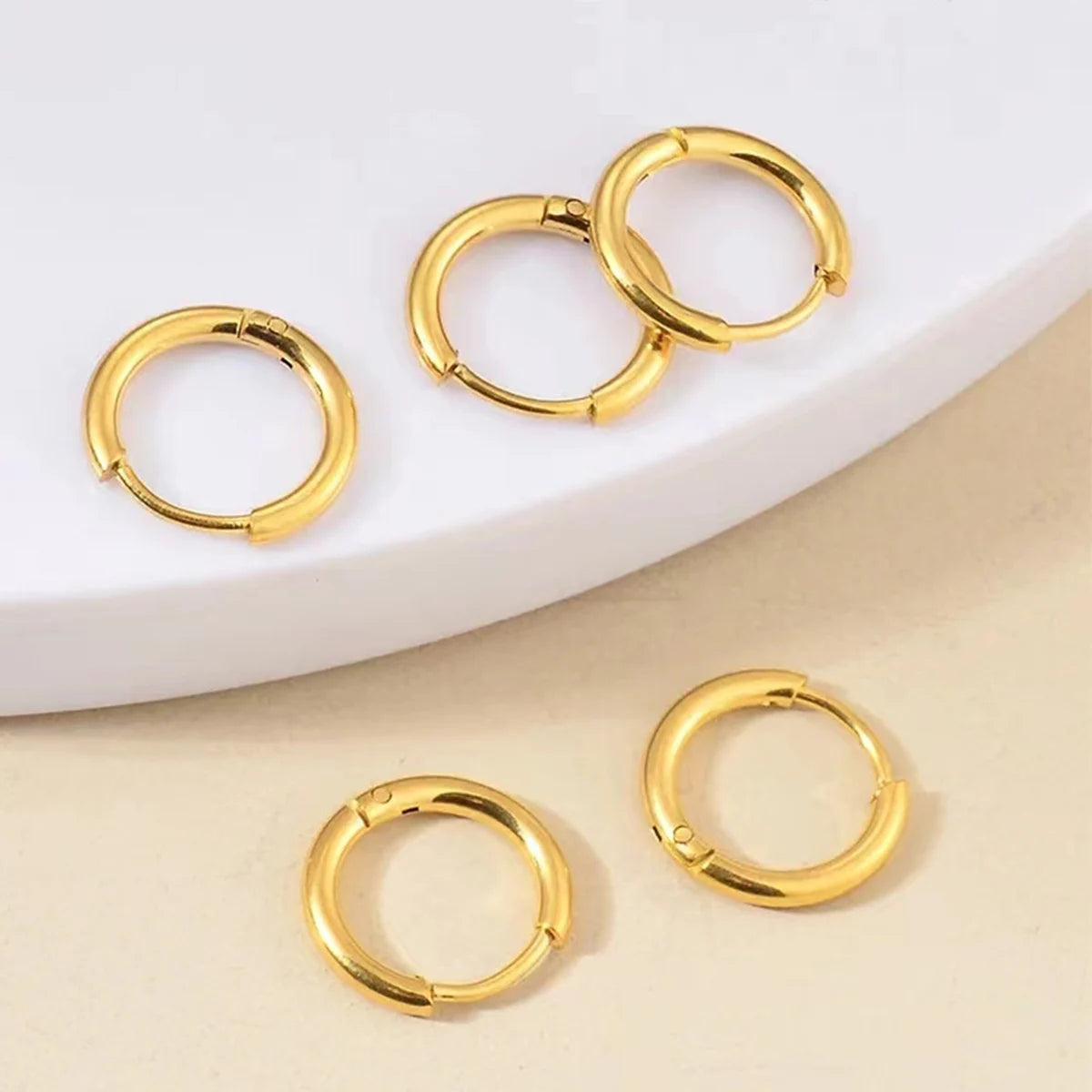 Tiny Stainless Hoop Earring Set
