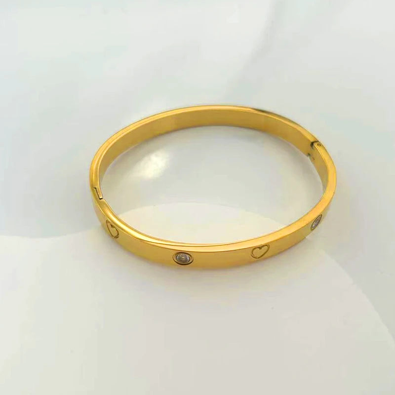 Heart Zircon Stainless Bracelet