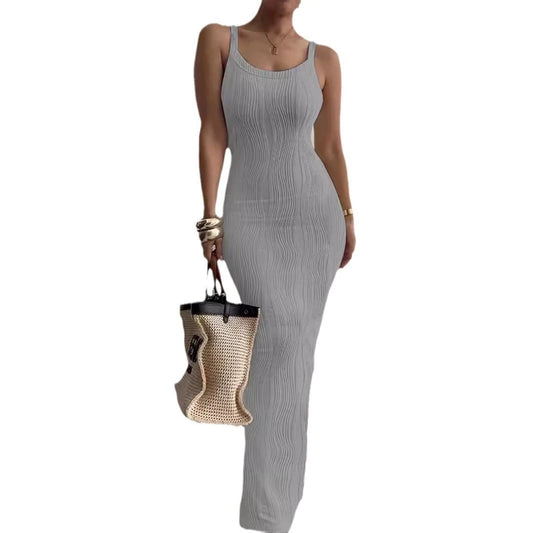 Spaghetti Strap Water Wave Maxi Dress