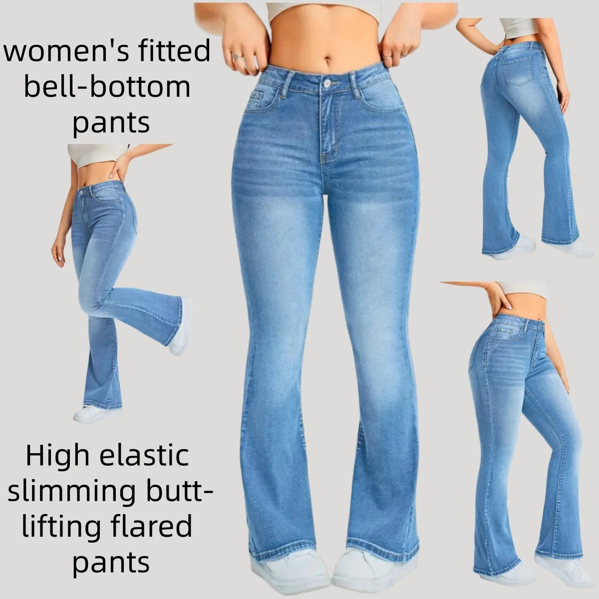 High Waist Wide Leg Denim Pants