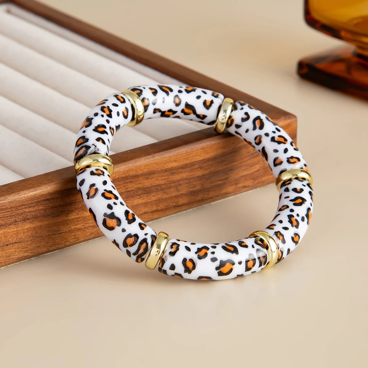 Vintage Leopard Stack Bracelet Set