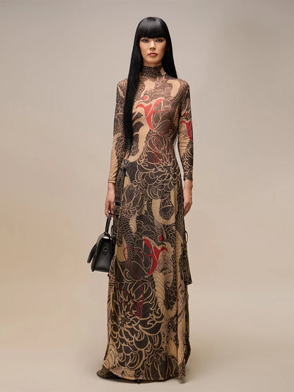 Aesthetic Mesh Slim Fit Dress