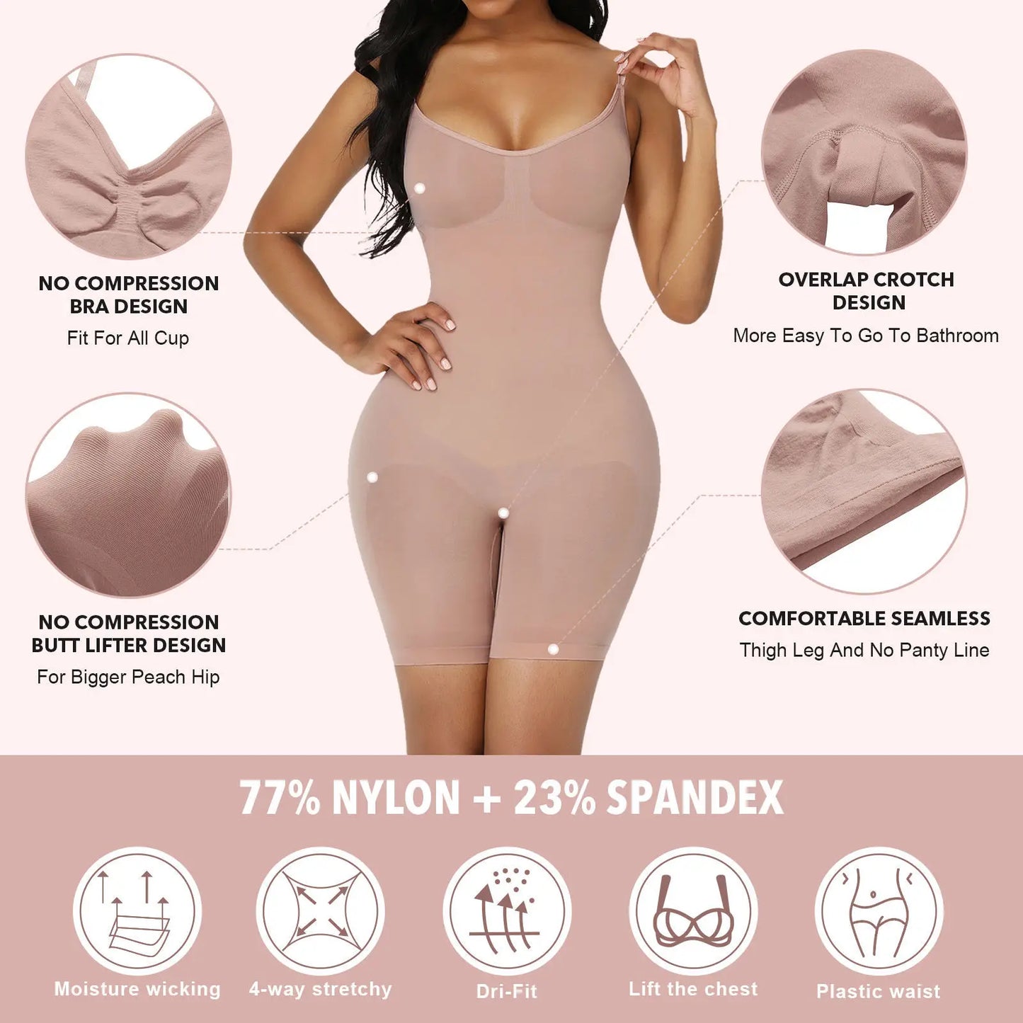 Seamless Push Up Shapewear Bodysuit