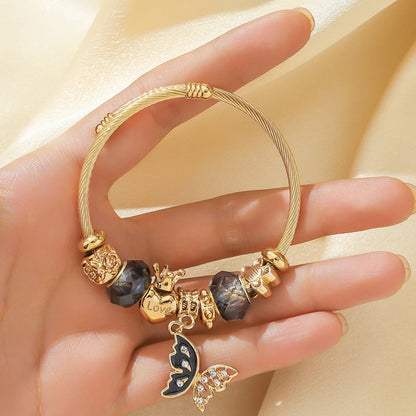 Multi Charm Open Bead Bracelet