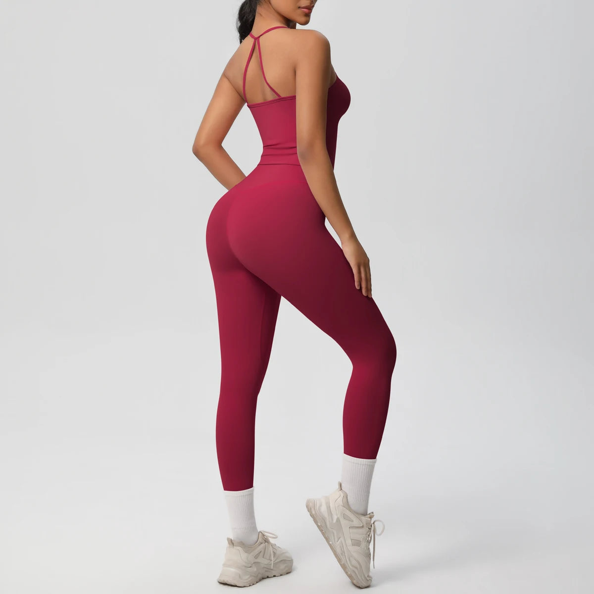 Halter Yoga Top & Shorts Set