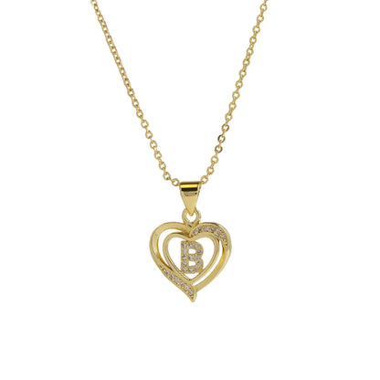 Initial Heart Zircon Necklace