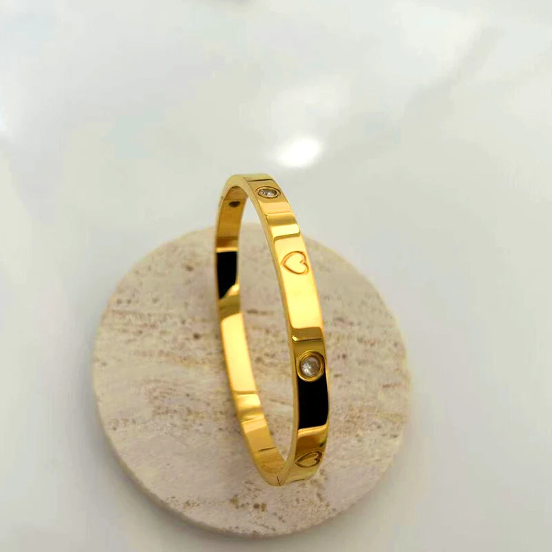 Heart Zircon Stainless Bracelet
