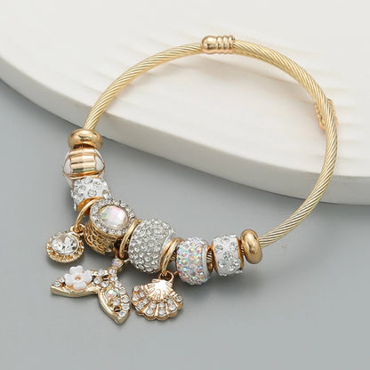 Multi Charm Open Bead Bracelet