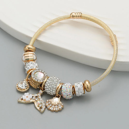 Multi Charm Open Bead Bracelet