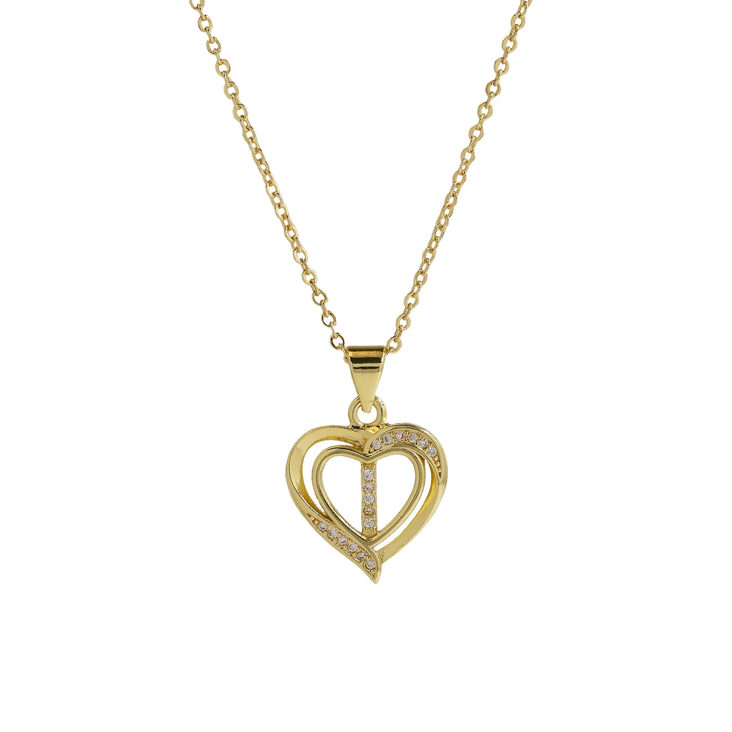 Initial Heart Zircon Necklace