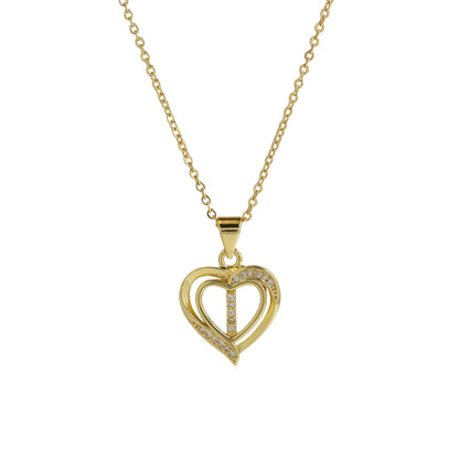 Initial Heart Zircon Necklace