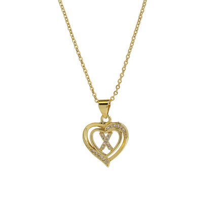 Initial Heart Zircon Necklace
