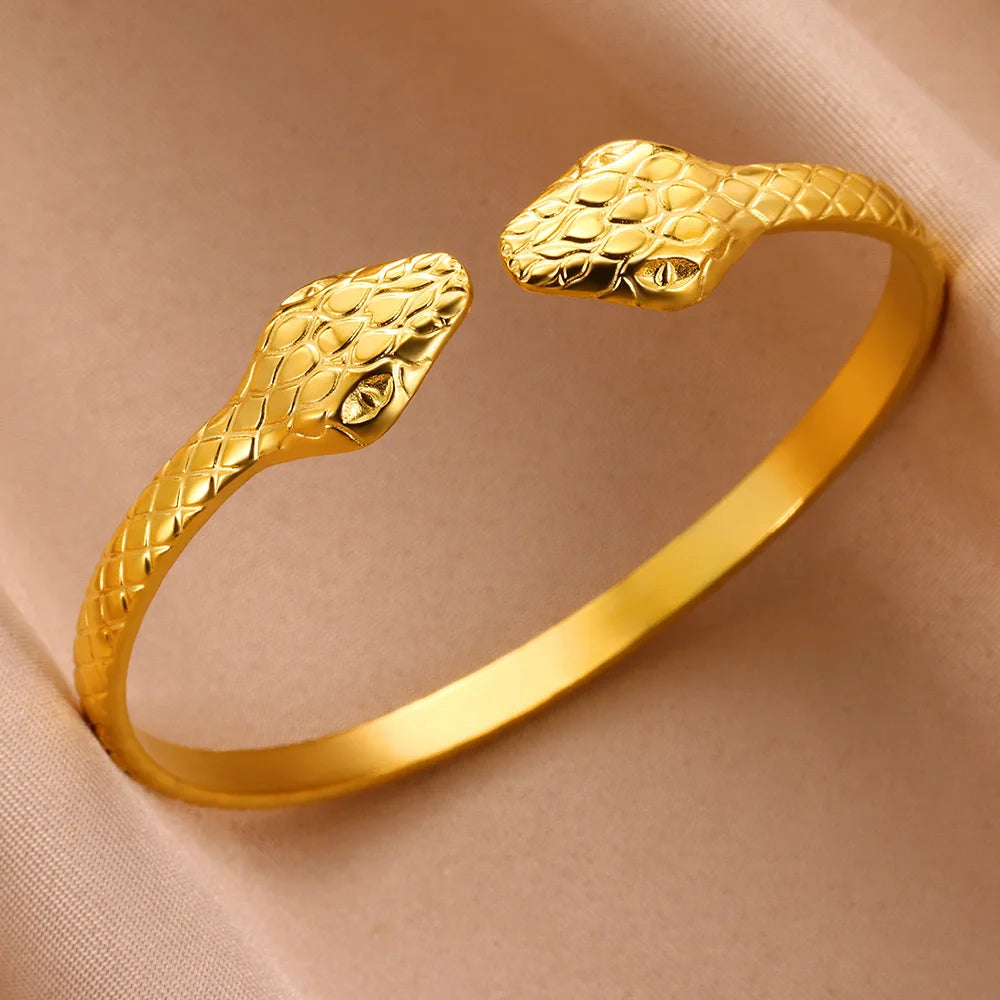 Vintage Snake Gold Bangle