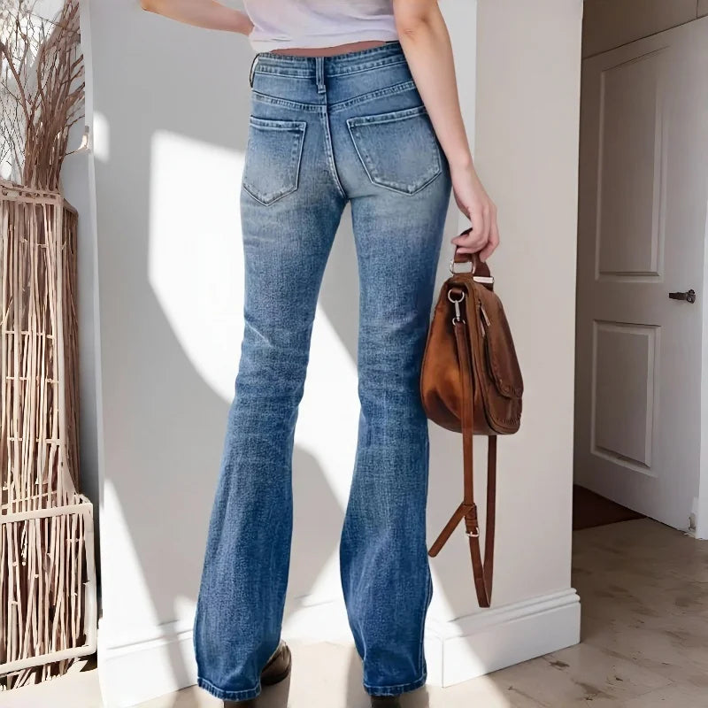 High Waist Flared Denim Jeans