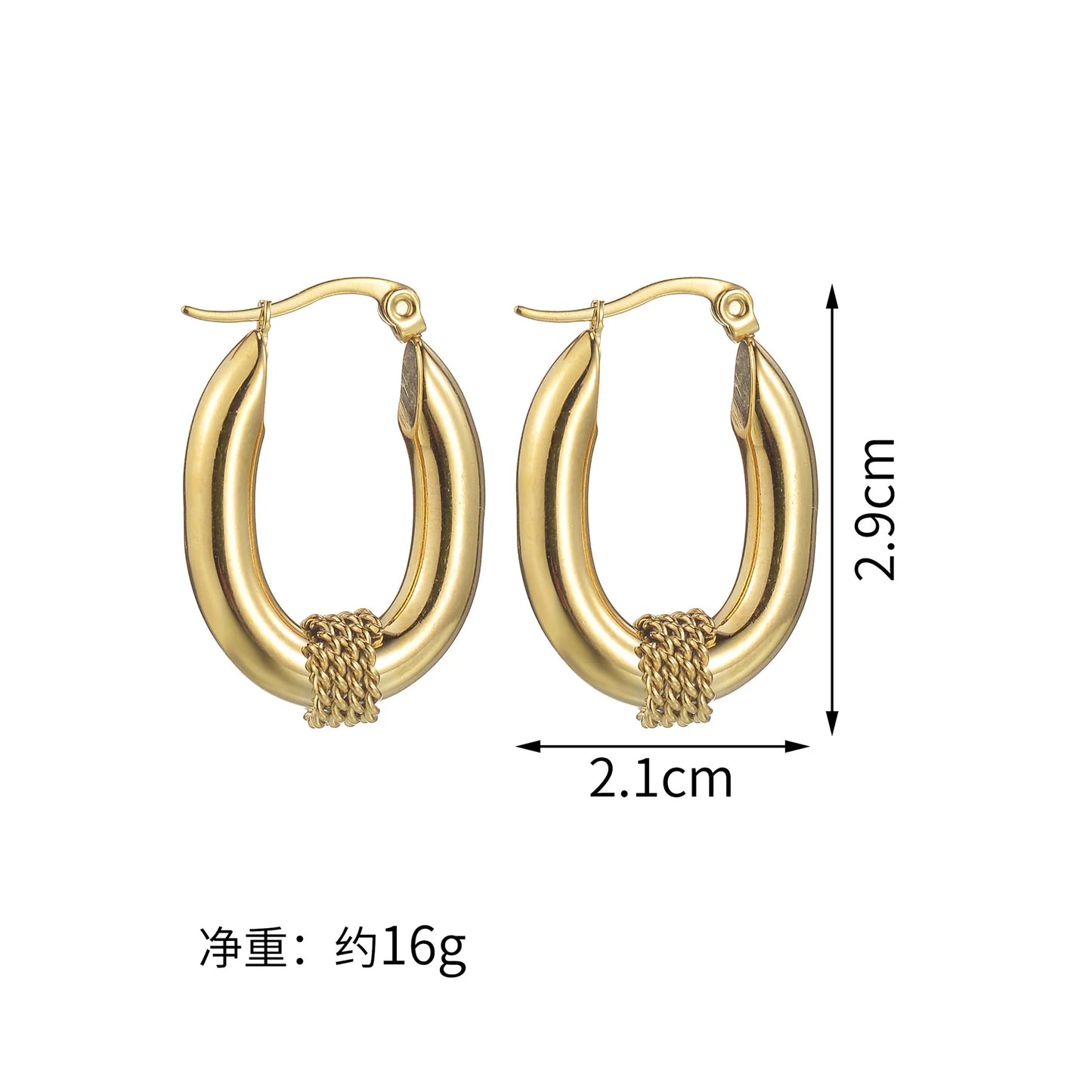 Geometric Gold Stainless Earrings