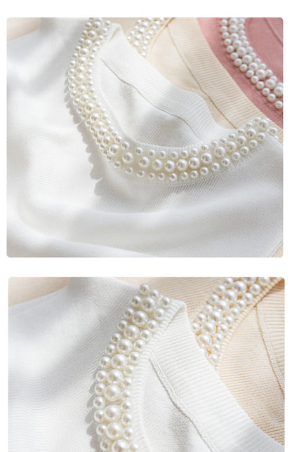 Korea Knitted Beaded Tank Top