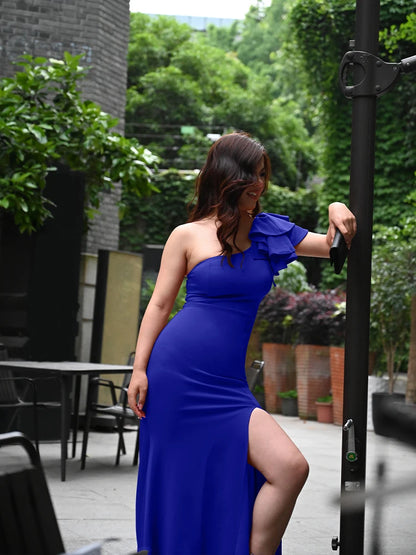 One-Shoulder Split Summer Dress