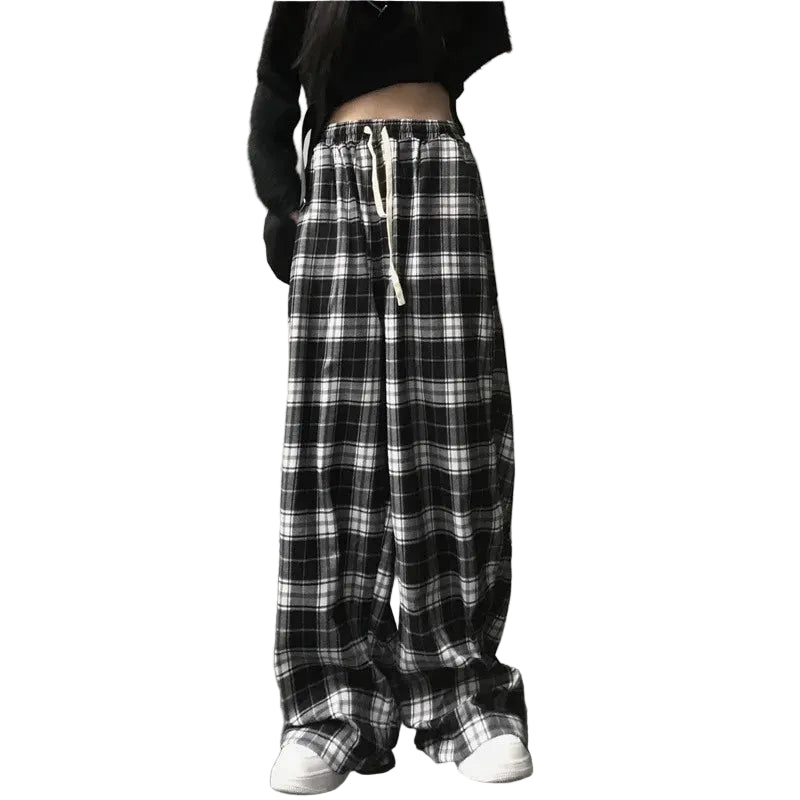 Oversize Black Plaid Sweatpants