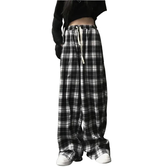 Oversize Black Plaid Sweatpants