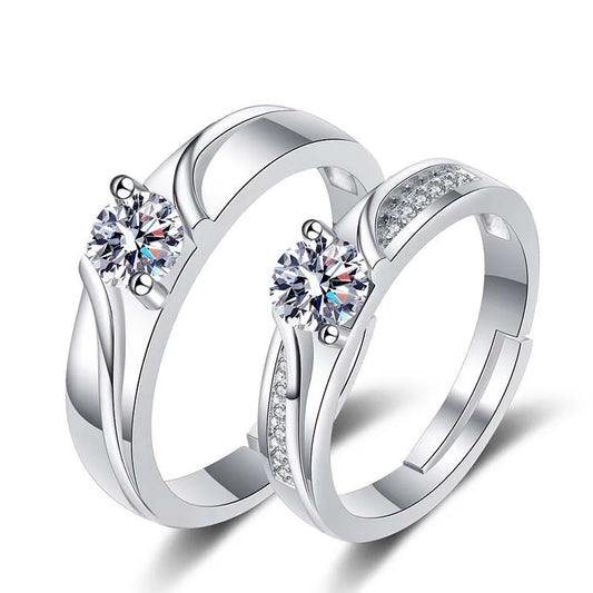 Love Heart Couple Rings Set