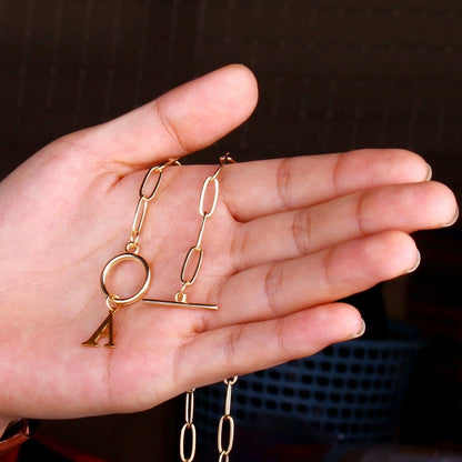 Initial Paperclip Chain Necklace