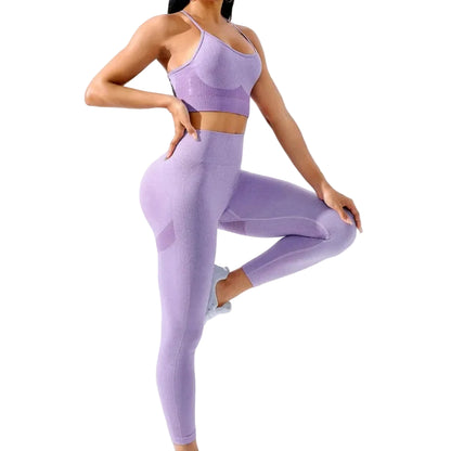 2PCS Seamless Yoga Leggings Set