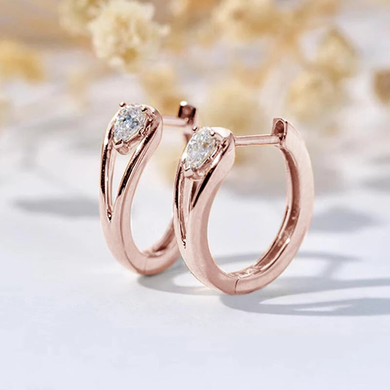 Waterdrop Hoop Zircon Earrings