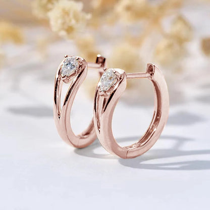 Waterdrop Hoop Zircon Earrings