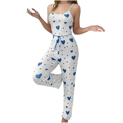 Plus Size Heart Print Pajama Set