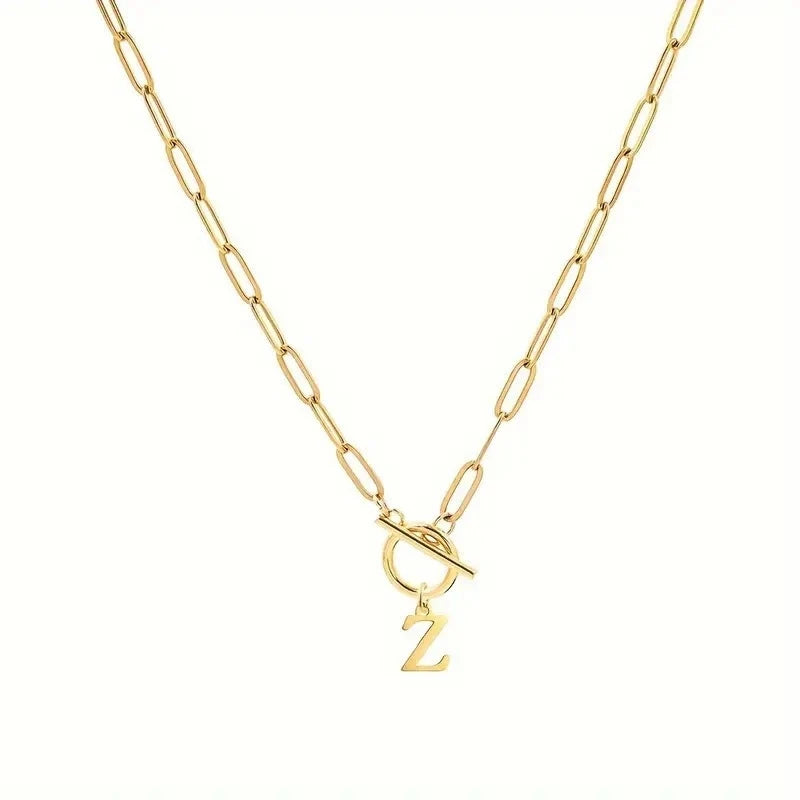 Initial Paperclip Chain Necklace