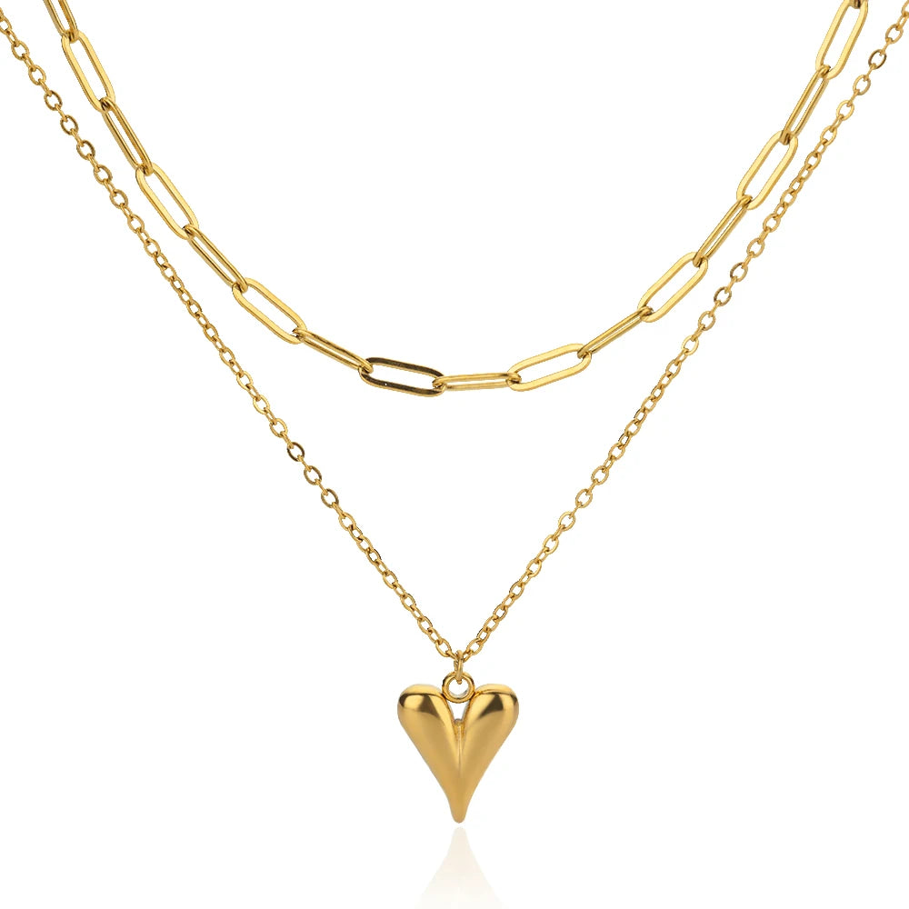 Heart Pendant Stainless Choker