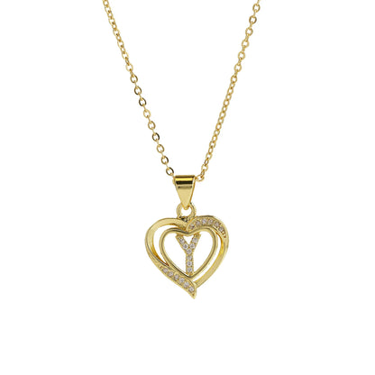 Initial Heart Zircon Necklace