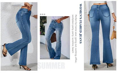 High Waist Flared Denim Jeans